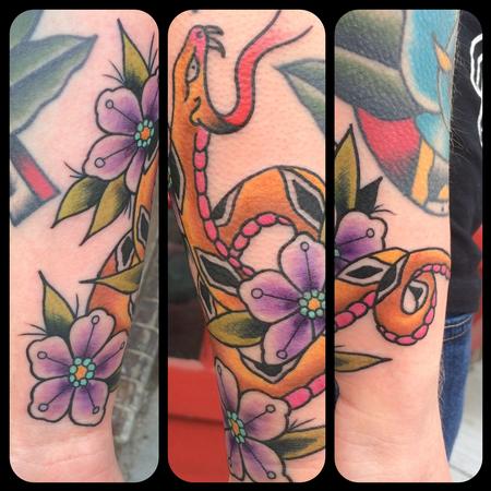 Tattoos - Snake with flowers - 116889