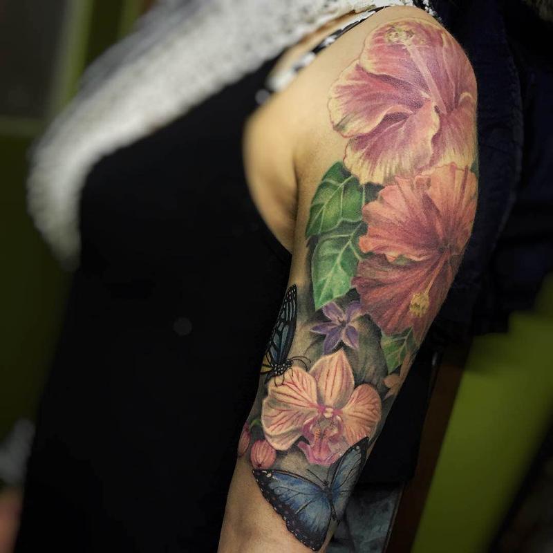 Realistic Color Flower Bouquet Tattoo By Claudia Ferrarini Tattoonow