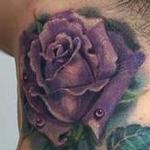 Tattoos - Purple Rose Neck Tattoo - 115614