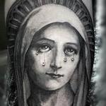 Tattoos - Black and Gray Virgin Mary Tattoo - 115616