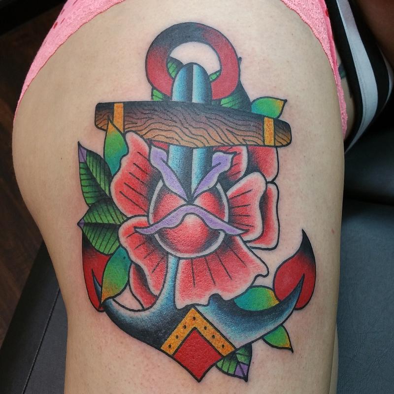 Anchor w/ Red Rose by Cody Hennings: TattooNOW