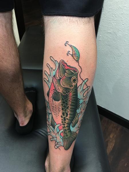 AI Image Generator Bass fishing traditional american tattoo