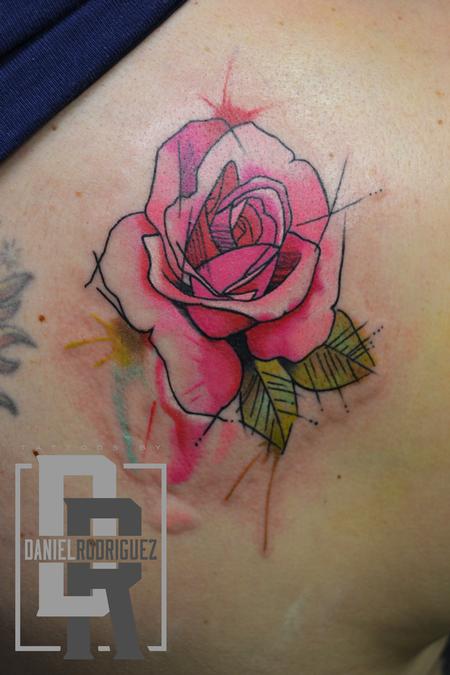 Tattoos - water color rose - 116176