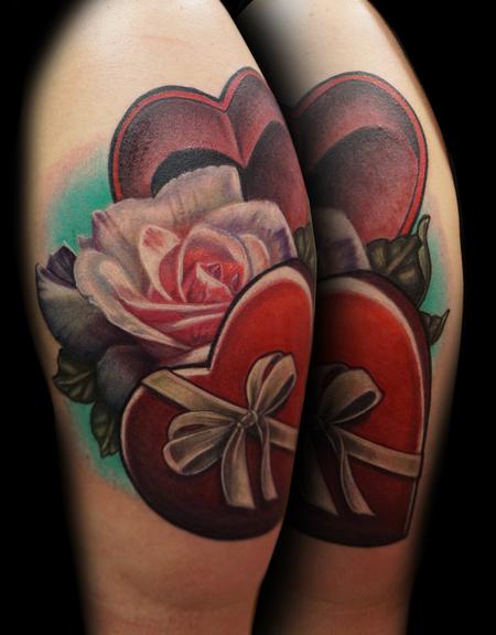 Tattoos - Rose in Heart box - 114028