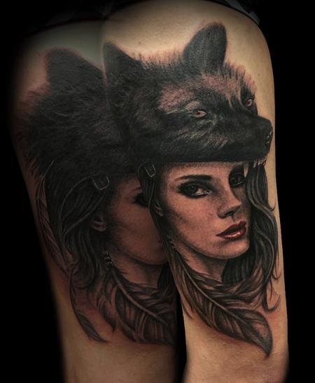 Tattoos - Lana with wolf - 114031