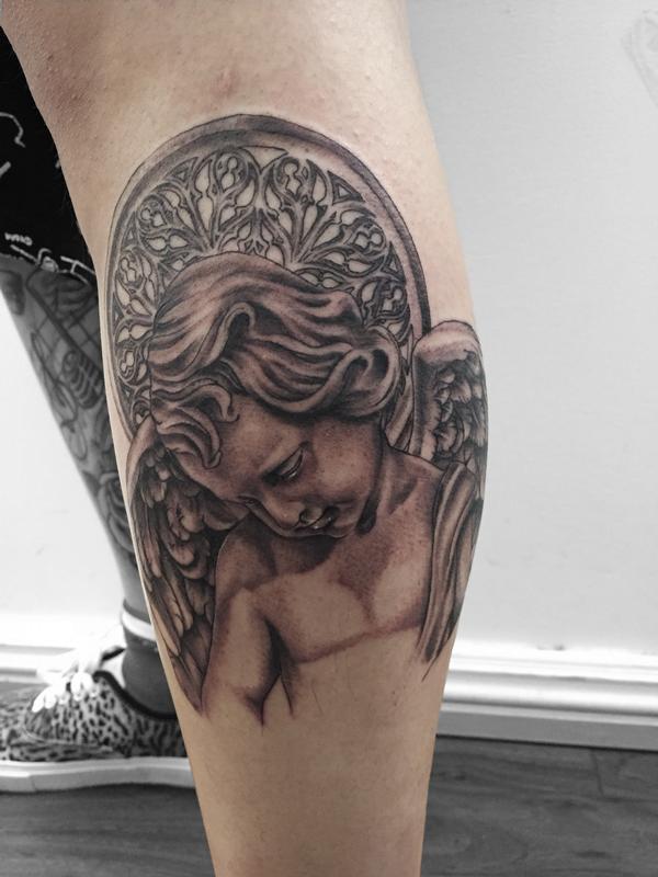 baby angel tattoo sleeve