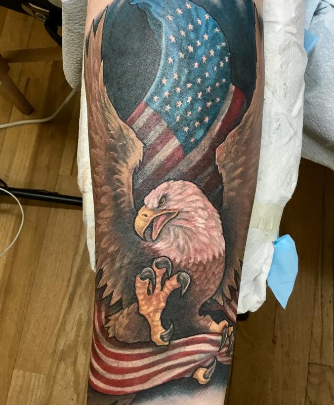 Eagle and flag by Edward Lott: TattooNOW