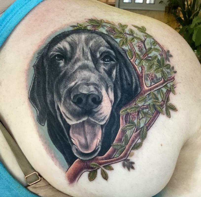 Black Lab and Madrone Branch by Edward Lott: TattooNOW