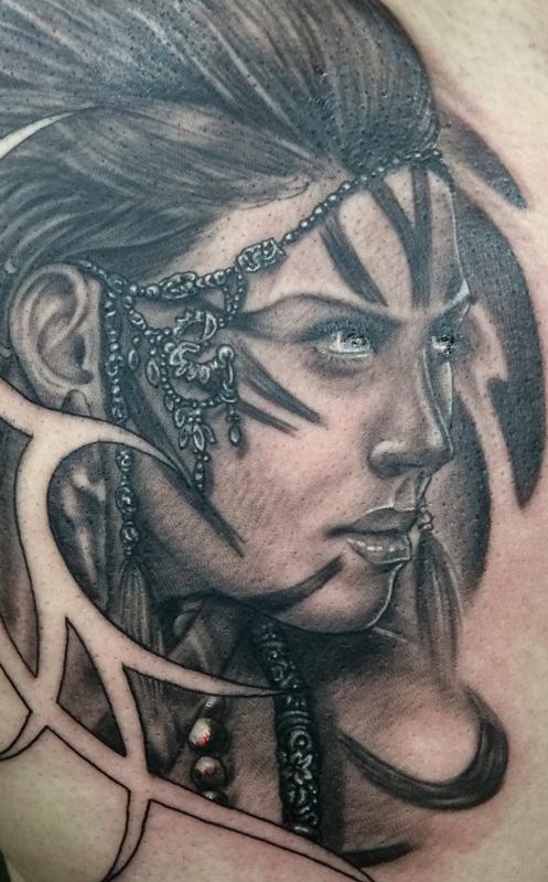 Warrior woman by Edward Lott: TattooNOW