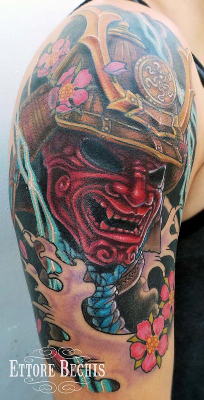 Samurai Mask by Ettore Bechis: TattooNOW