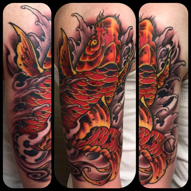Koi fish sleeve by Gao Feng TattooNOW