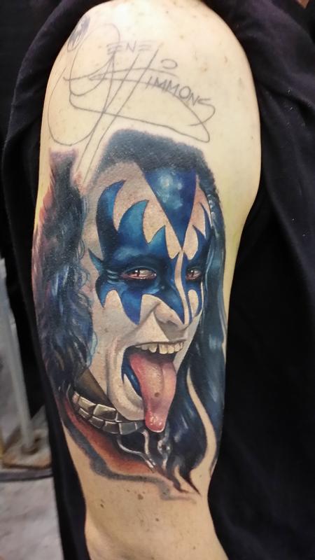 Gene Simmons from Kiss Tattoo by Jesse Neumann TattooNOW