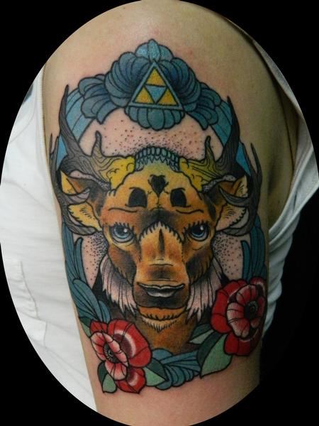 Tattoos - Deer Head Skull - 74782