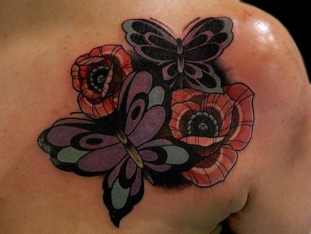 Tattoos - Butterflies and Poppies - 70184