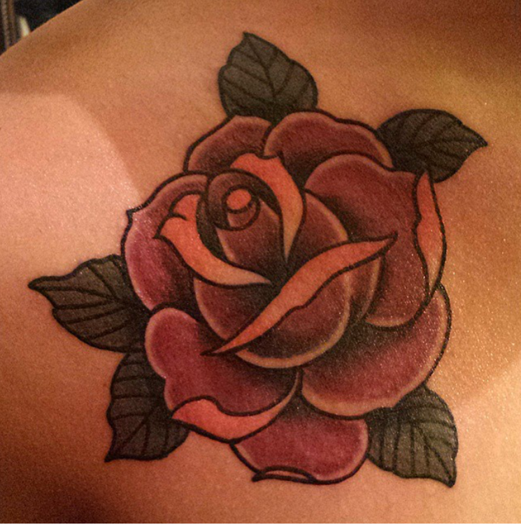 Rose Shoulder Tattoo by Jeremy Hall TattooNOW