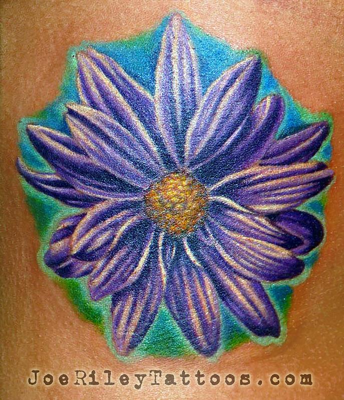 Daisy Flower Tattoo by Joe Riley TattooNOW