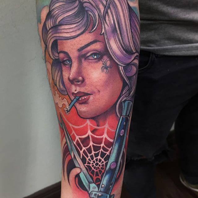 Spider lady tattoo by Killian Moon: TattooNOW