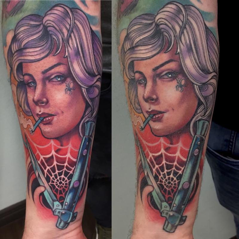 switchblade girl by Killian Moon: TattooNOW