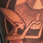 Tattoos - black and grey egyptian themed arm tattoo - 141752