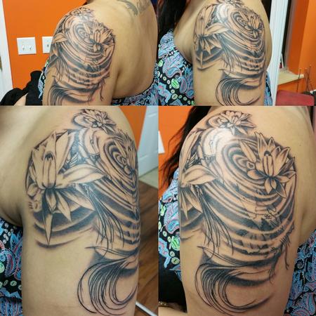 Tattoos - Custom koi tattoo under water - 108696