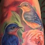 Tattoos - Bluebirds and peonies  - 117807