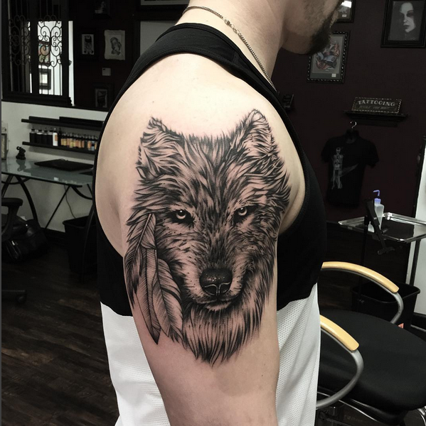 Wolf Tattoo On Shoulder  YouTube
