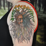 Tattoos - Fall Colored GreenMan- Instagram @michaelbalesart - 123107