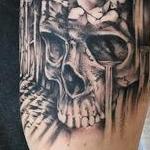 Tattoos - SKULL, MOUTAIN, WATERFALL ON ARM. INSTAGRAM @MICHAELBALESART - 134139