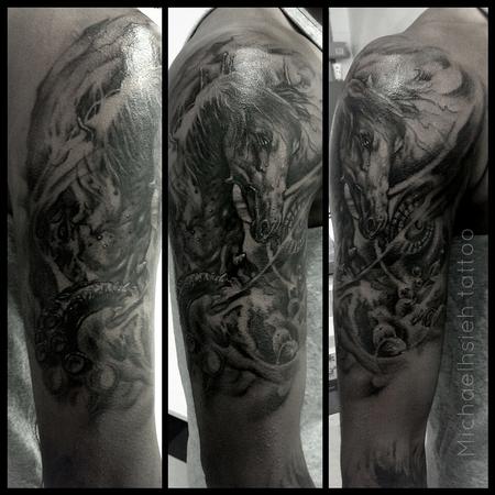 Tattoos - custom poseidon piece - 99134