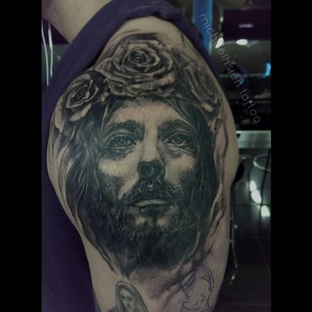 Tattoos - Jesus with rose crown - 99503