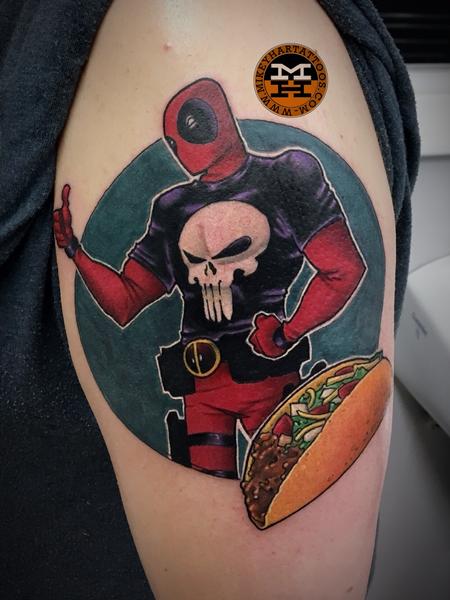 Tattoos - Dead pool and Tacos  - 132989