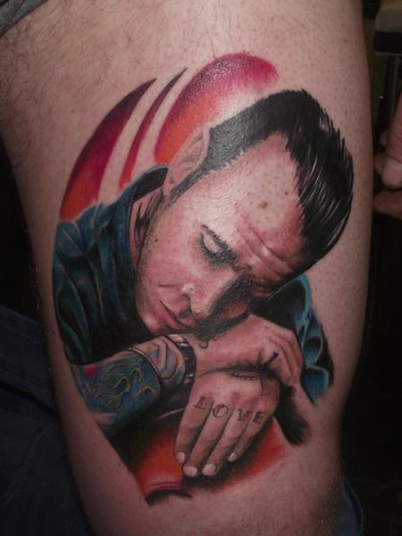 Tattoos - Portrait Tattoo of Mike Ness - 61753