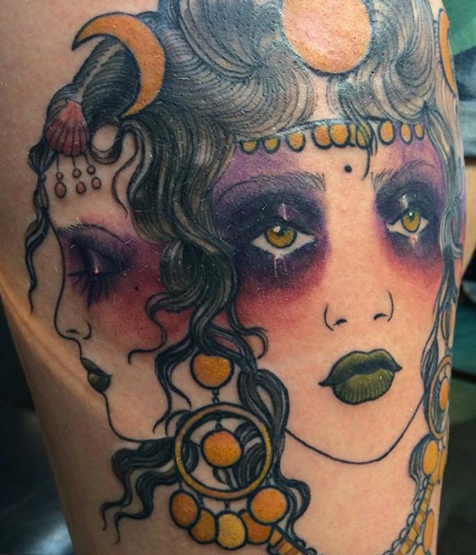 Hekate Moon Gypsy by Nickhole Arcade TattooNOW