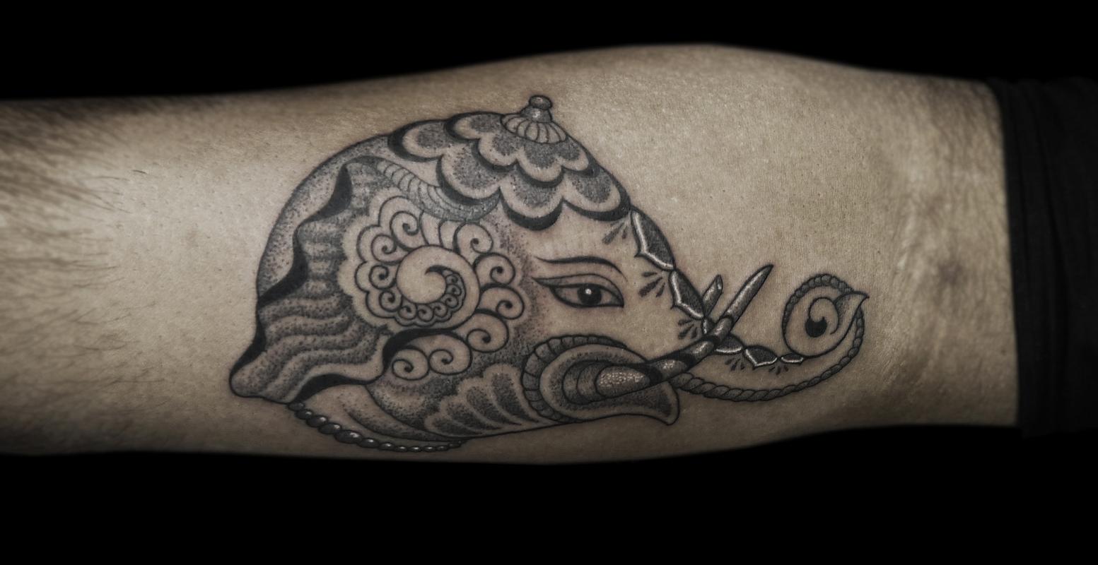 BONGO STYLE ELEPHANT - PERSONALIZED STYLE COMBINING ELEMENTS OF BENGALI/INDIAN FOLK ART RENDERED IN DOTWORK AND LINEWORK by Obi: TattooNOW BONGO STYLE ELEPHANT - PERSONALIZED STYLE COMBINING ELEMENTS OF BENGALI/INDIAN FOLK ART RENDERED IN DOTWORK AND LINEWORK by Obi: TattooNOW