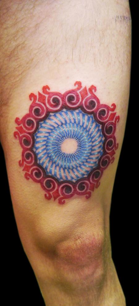 Tattoos - color vortex mandala - 104092