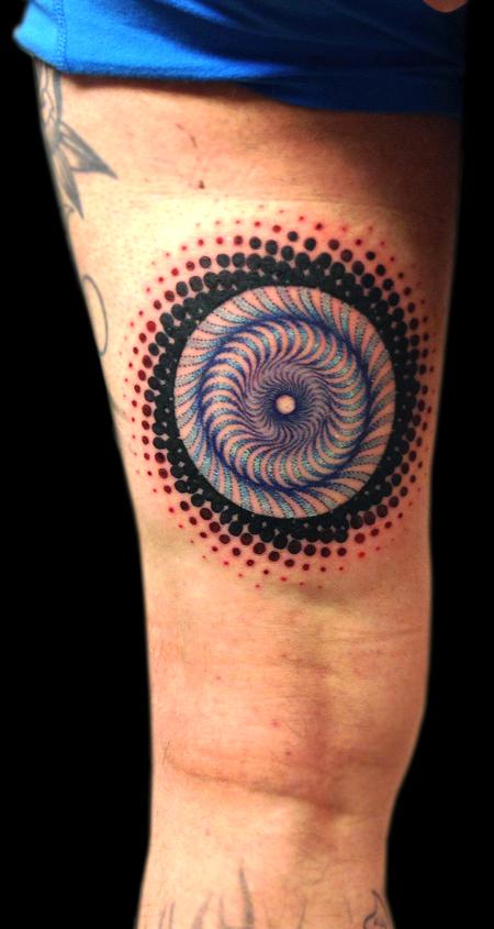 Tattoos - dotwork halftone vortex mandala - 103853