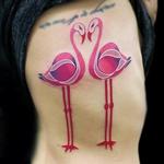 Tattoos - flamingo couple...chilling out - 108597