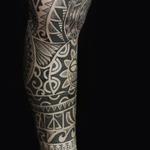Tattoos - dotwork maori polynesian fusion leg sleeve - 126120