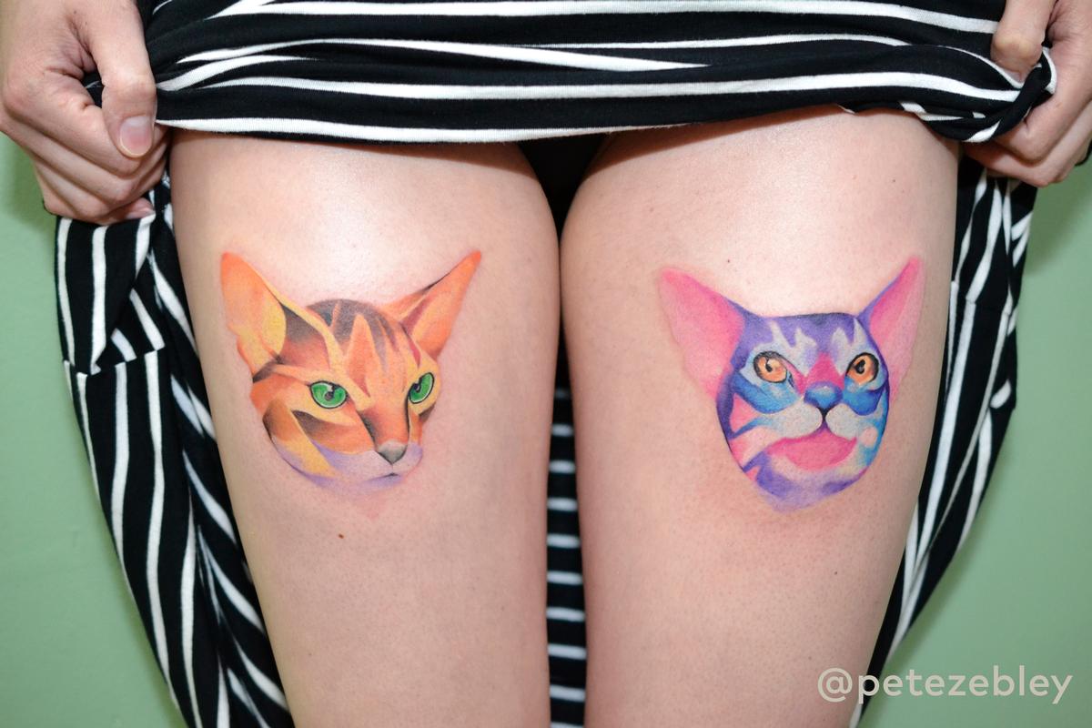 Cat tattoos by Pete Zebley: TattooNOW