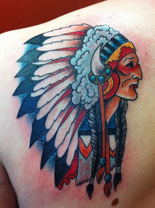 Old School American Indian by Rebecca Smith (Beccadoodletattoos) : TattooNOW Old School American Indian by Rebecca Smith (Beccadoodletattoos) : TattooNOW