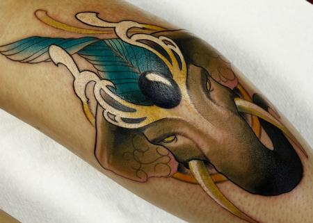 Tattoos - Art nouveau elaphant - 109282