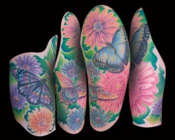 Tattoos - Tanya's butterflies and flowers - 67107
