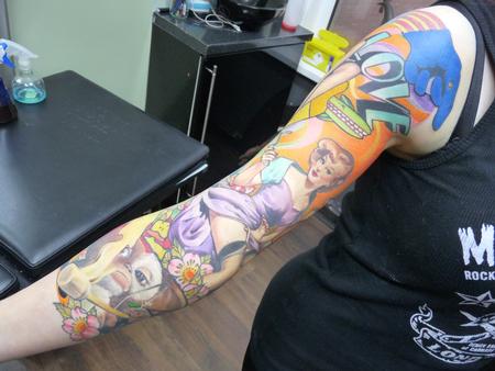 Tattoos - Steph's crazy colour arm - 114452