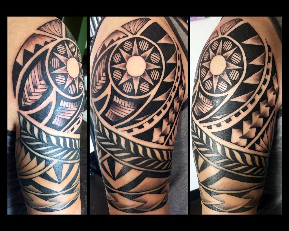 Polynesian Inspired Half Sleeve By Scotty Dequasie Ii Tattoonow Polynesian Inspired Half Sleeve By Scotty Dequasie Ii Tattoonow