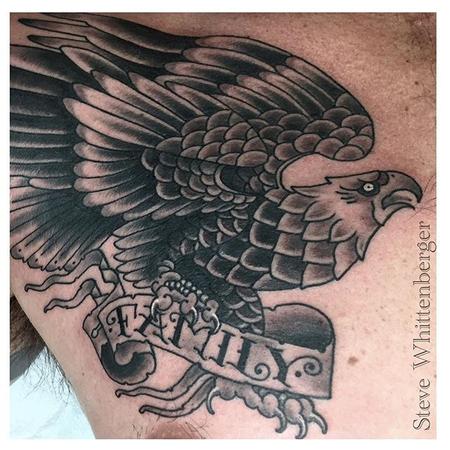 Tattoos - Black and Gray Eagle - 121778