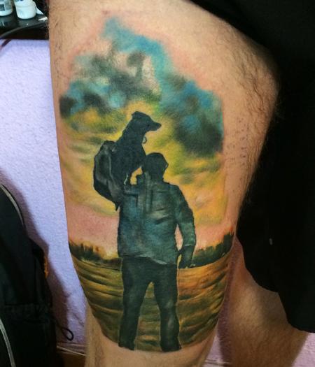 Tattoos - man and dog - 103779