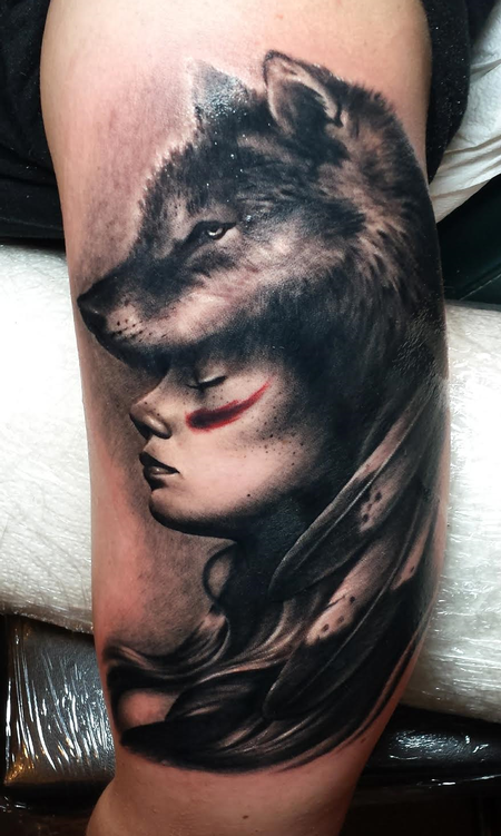Tattoos - girl wolf - 119244