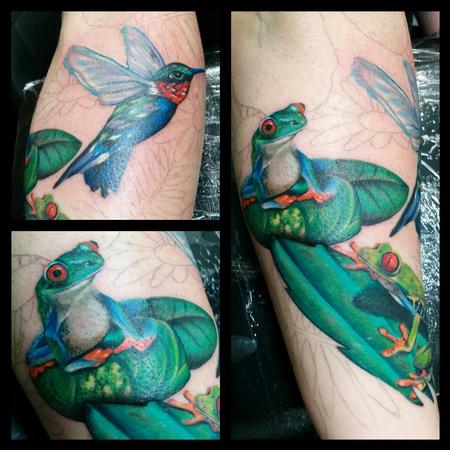 Tattoos - jungle sleeve frog - 113697