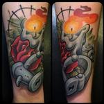 Tattoos - rose - candle - 104842