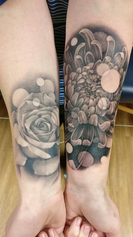 Rose and chrysanthemum by William Jones: TattooNOW